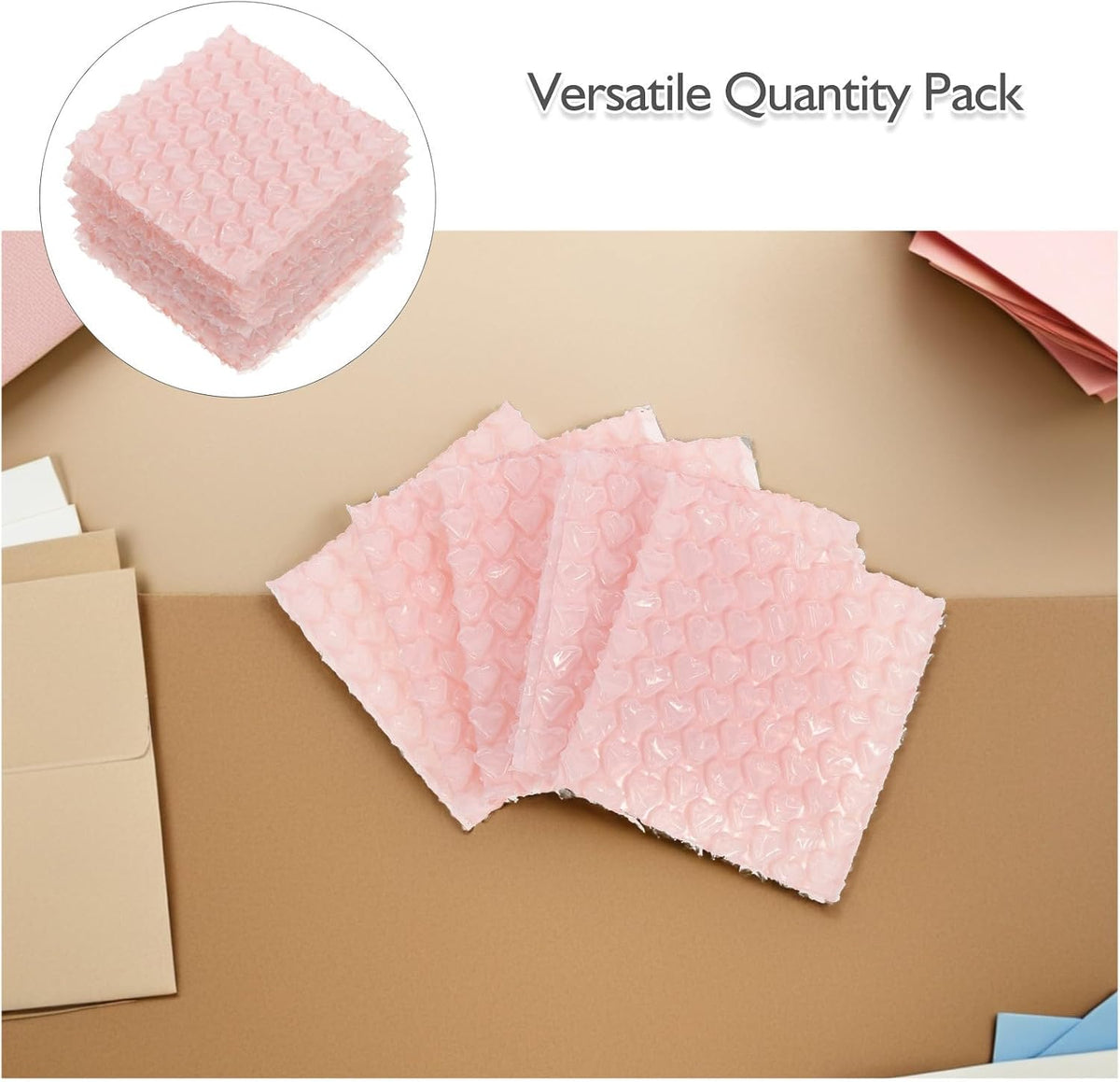 50pcs Pink Heart-shaped Air Bubble Bags for Shipping Fragile Items and Parcels, Lightweight Plastic Bubble Padded Bags with Quick Packing Feature, for Shipping Boxes and Storage