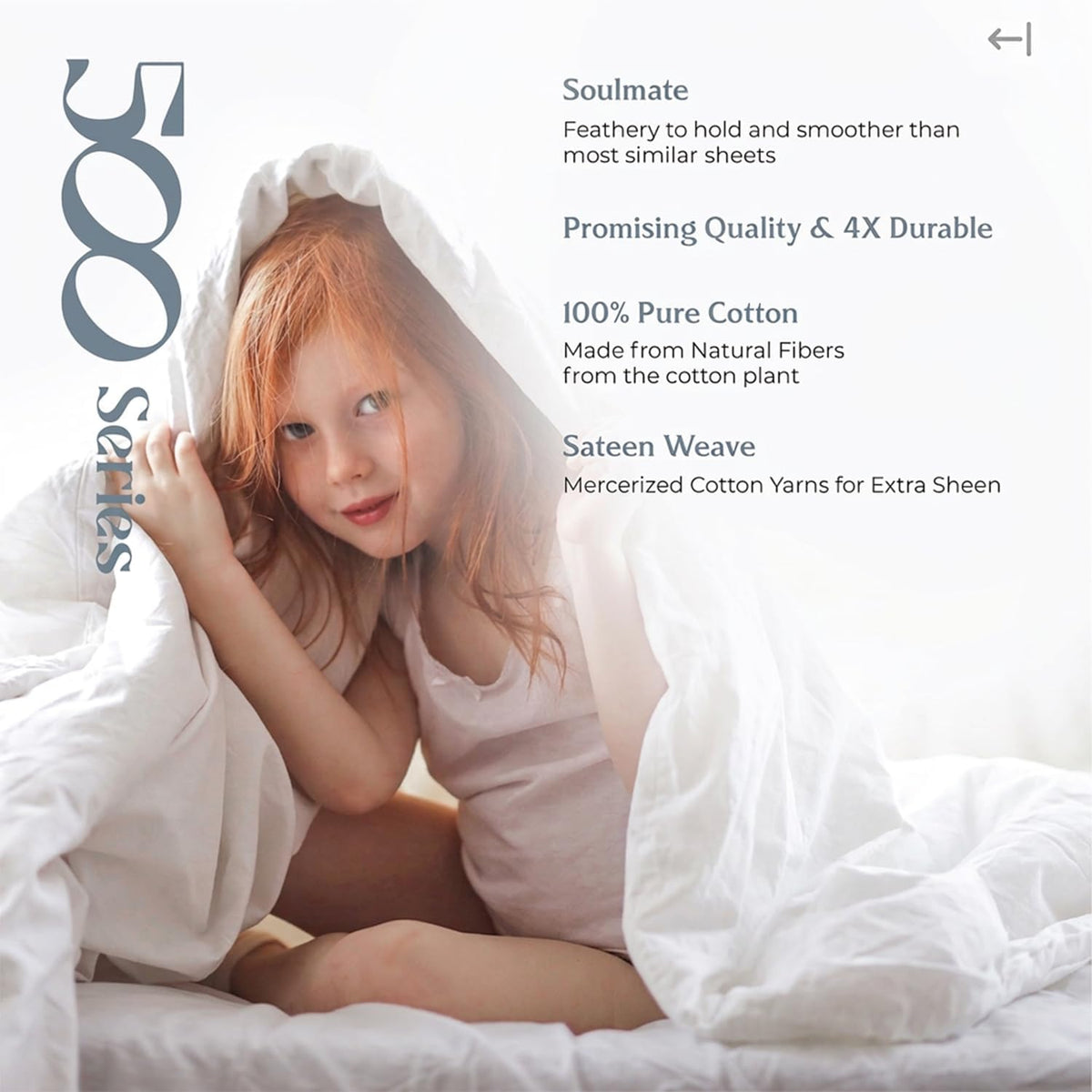 100% Egyptian Cotton Pillow Cases Queen Size Set of 2 - Luxury 500 Series Soulmate Collection Cotton Pillowcases (Blush), Silky Soft, Cooling & Breathable Standard Size Pillow Case