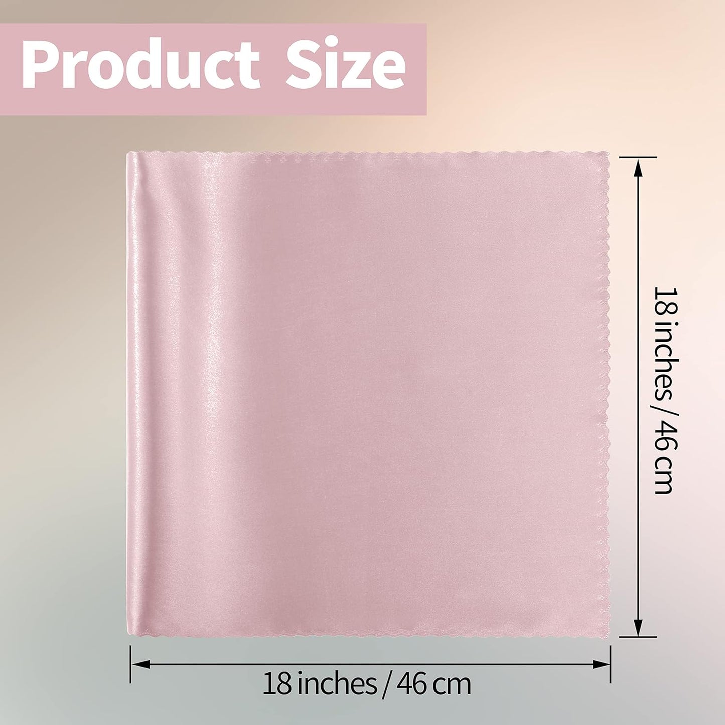Manyshofu 20 Pieces Light Pink Satin Scalloped Napkins - 18x18 Inches Cloth Napkins, Square Satin Fabric Napkin Set - Elegant & Smooth Table Napkins for Wedding Dinner Party Banquet Restaurant
