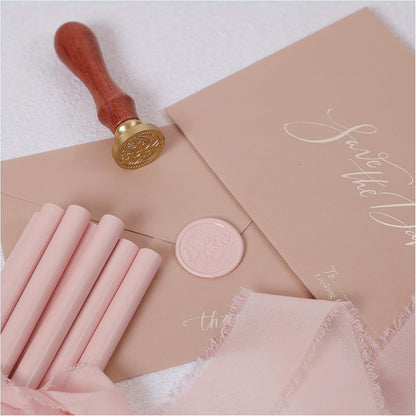 Blush Pink Sealing Wax Sticks for Wax Seal Stamp - Perfect for Wedding Invitations, Cards Envelopes, Snail Mails, Wine Packages, Christmas Gift Ideas, Pack of 8