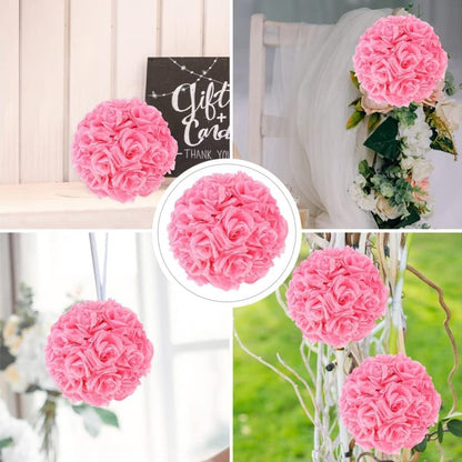 Artificial Flower Ball for Centerpieces Bridal Wedding Artificial Wedding Party Centerpieces Decorations, 7.8inch (5, Pink)