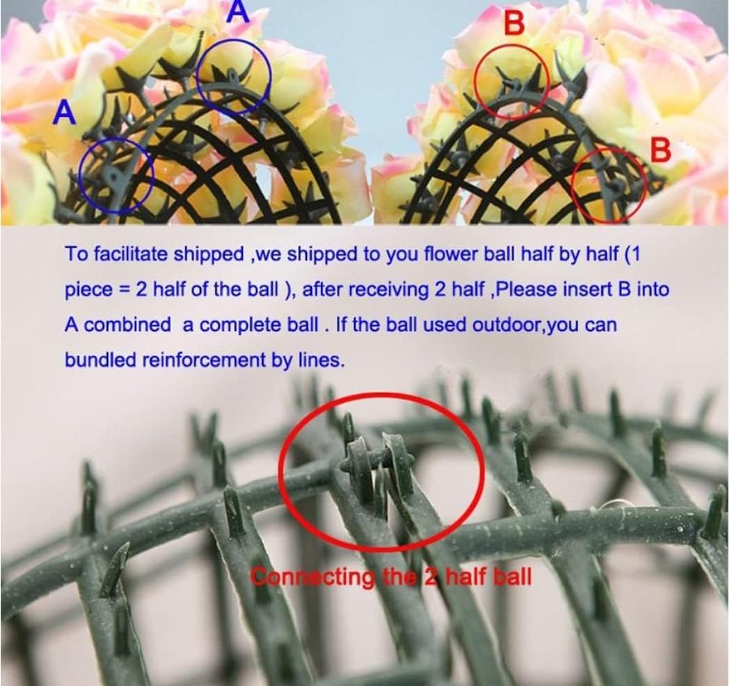 Artificial Flower Ball for Centerpieces Bridal Wedding Artificial Wedding Party Centerpieces Decorations, 7.8inch (5, Pink)