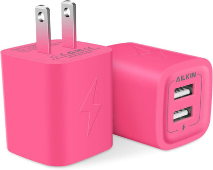 Wall Charger, USB Plug Fast Charging Block Power Adapter Cube 2 Port