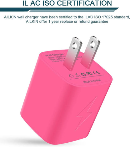 Wall Charger, USB Plug Fast Charging Block Power Adapter Cube 2 Port