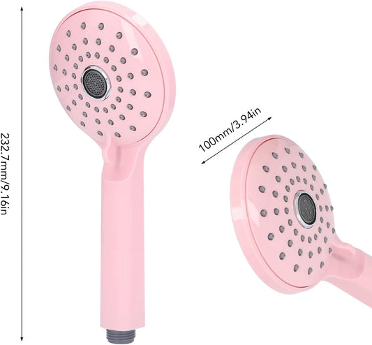 Pressurized Shower Head, Macaron color ABS Handheld Two Modes High Pressure Shower Sprayer, Anti-Clog Detachable Removable Showerhead Luxury Showerheads, 1 Min Installation(Pink)