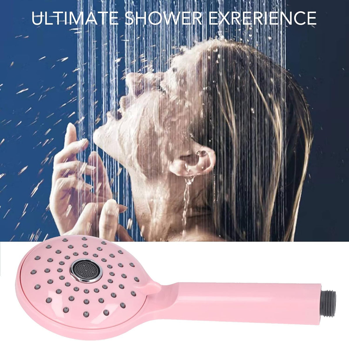 Pressurized Shower Head, Macaron color ABS Handheld Two Modes High Pressure Shower Sprayer, Anti-Clog Detachable Removable Showerhead Luxury Showerheads, 1 Min Installation(Pink)