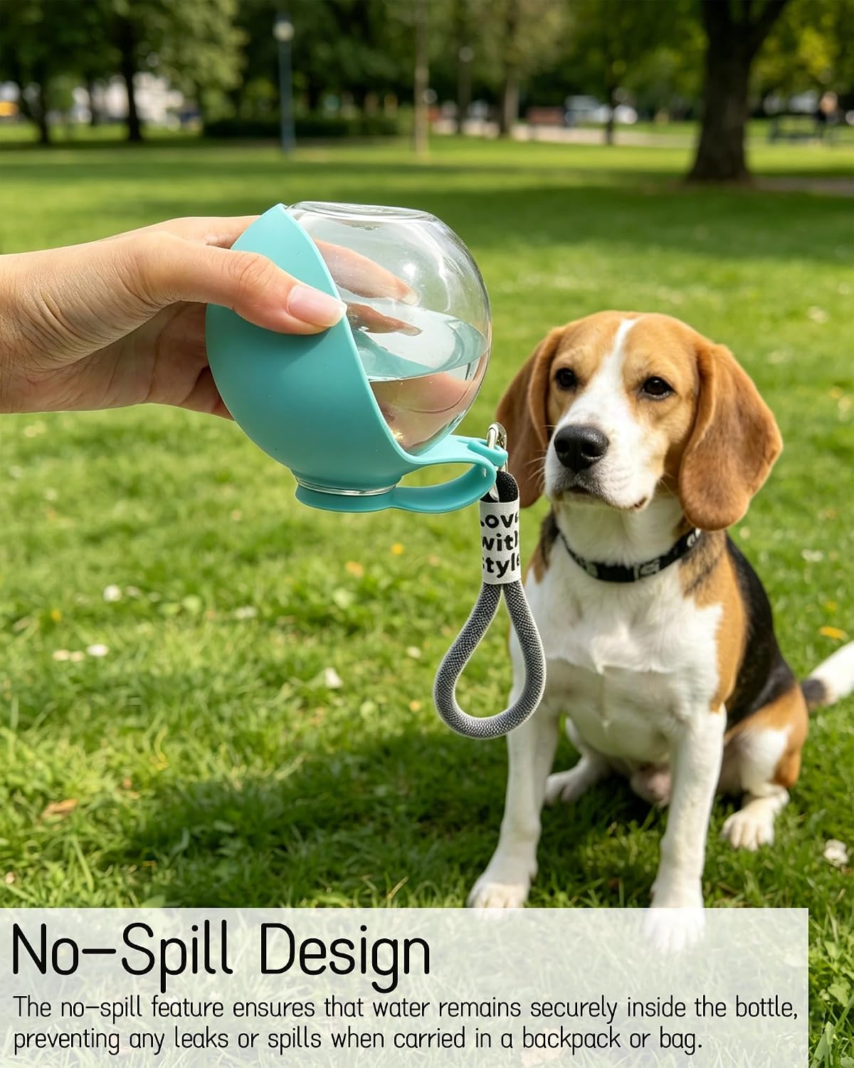 2 in 1 Portable Dog Water Bottle - No-Spill Pet Water Dispenser Feeder with Foldable Silicone Bowl, 9.64Oz Compact and Reusable Tumbler for Outdoor Activities (Pink)