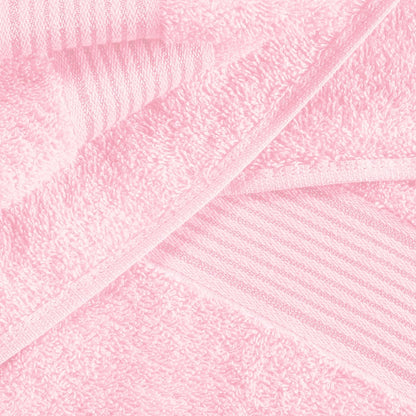 Ultra Soft 6 Pack Cotton Towel Set, Contains 2 Bath Towels 28x55 inch, 2 Hand Towels 16x24 inch & 2 Wash Coths 12x12 inch, Ideal Everyday use, Compact & Lightweight - Pink