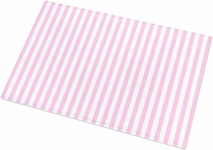 Bathroom Rug Bath Mat,Pink Stripes Minimalist Art Absorbent Non Slip Soft Microfiber Shaggy Plush Bath Rugs for Shower,Romantic Style 16"x24"