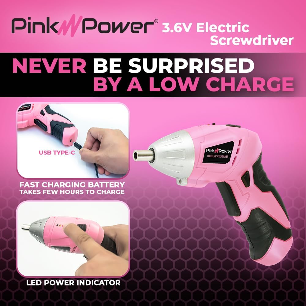 3.6 Volt Electric Screwdriver Cordless Rechargeable for Women