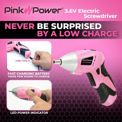 3.6 Volt Electric Screwdriver Cordless Rechargeable for Women