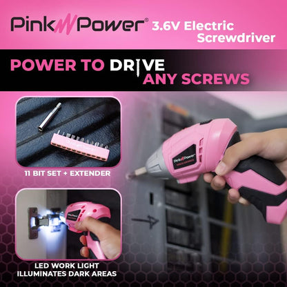 3.6 Volt Electric Screwdriver Cordless Rechargeable for Women