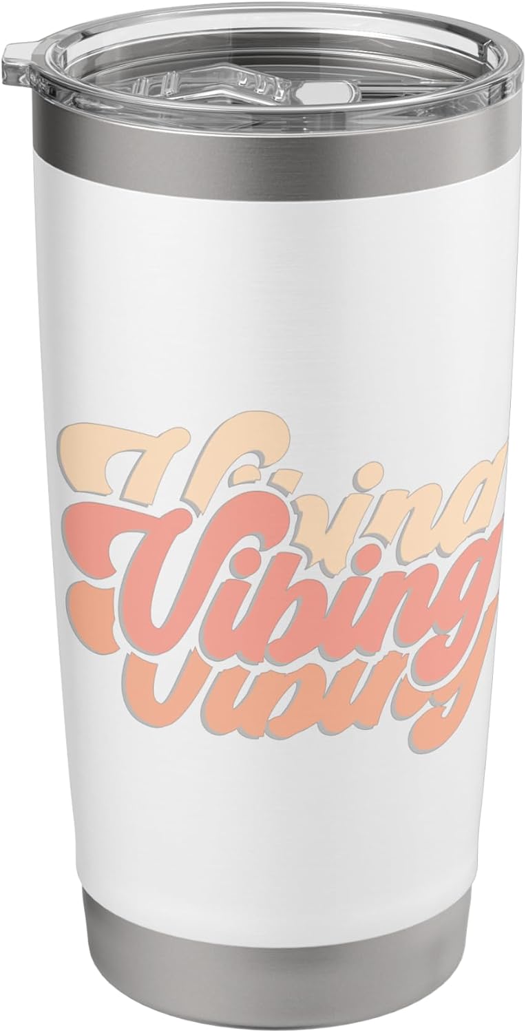 Peach Vibes Only Vibing Peach Color Stainless Steel Insulated Tumbler
