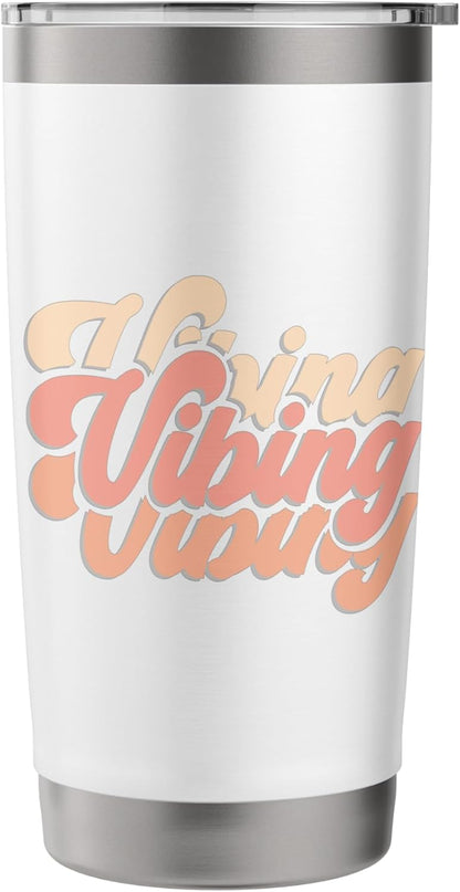 Peach Vibes Only Vibing Peach Color Stainless Steel Insulated Tumbler