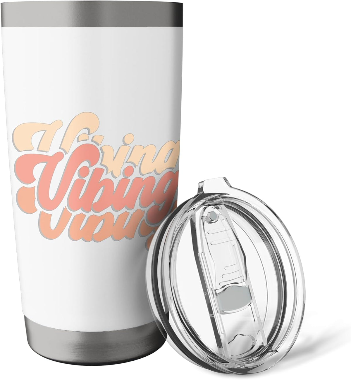 Peach Vibes Only Vibing Peach Color Stainless Steel Insulated Tumbler