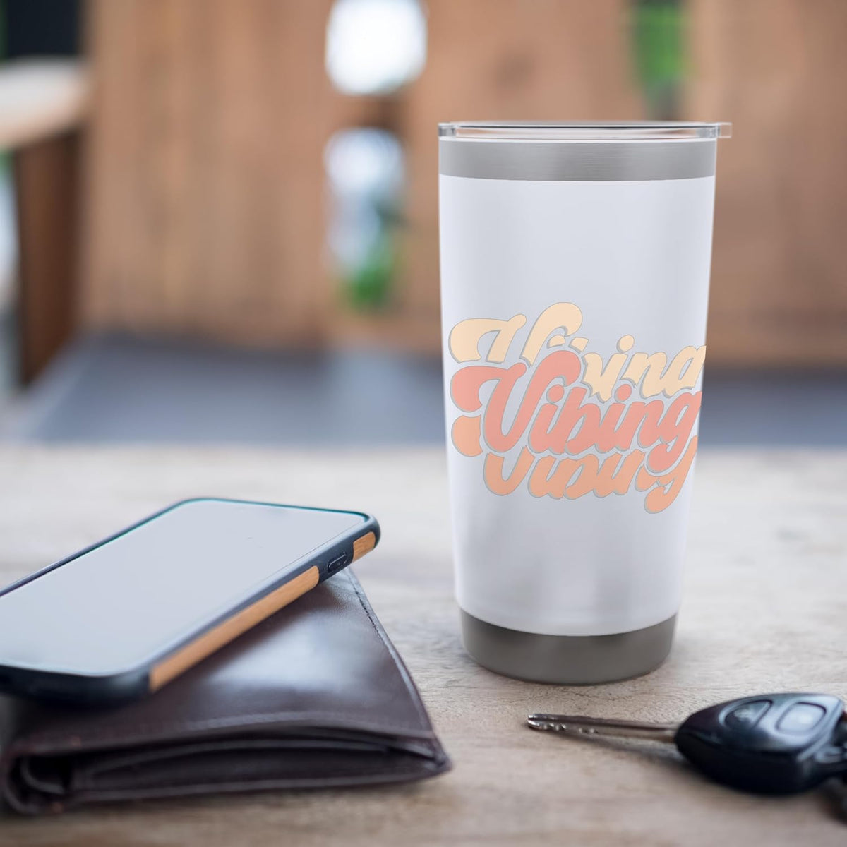 Peach Vibes Only Vibing Peach Color Stainless Steel Insulated Tumbler
