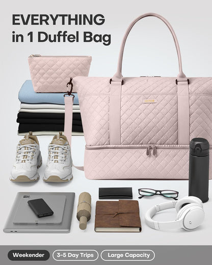 Travel Duffel Bag - Weekender Bags for Women, Carry On Gym Tote Bags