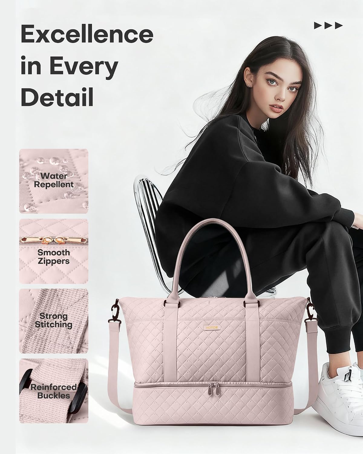 Travel Duffel Bag - Weekender Bags for Women, Carry On Gym Tote Bags