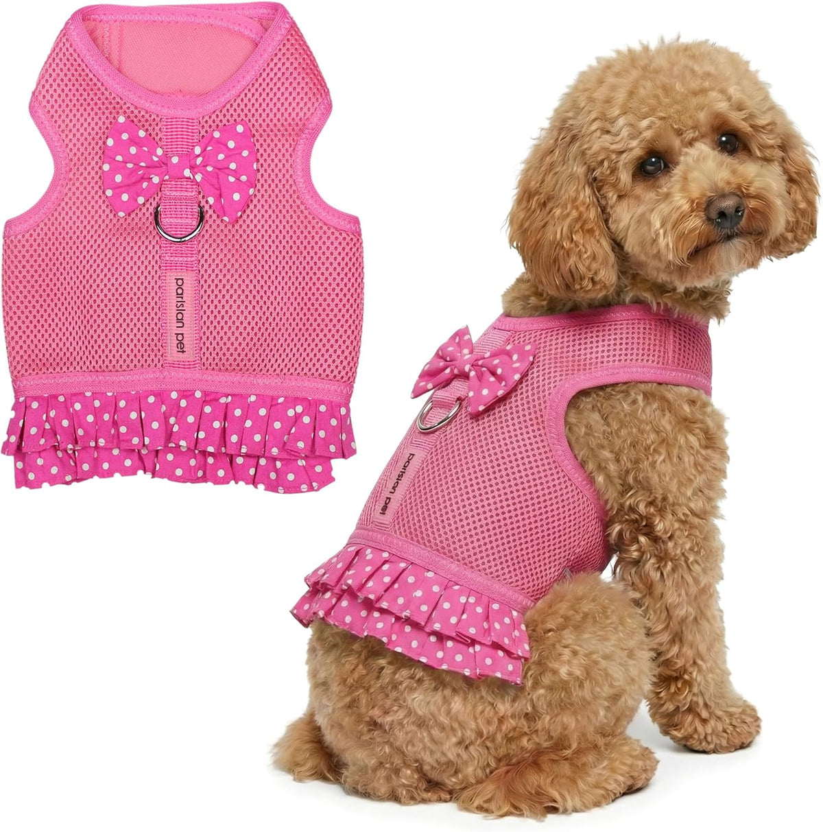 Step in Dog Harness - 100% Mesh Fabric Pink Girl Dog Harnesses - Soft Fully Padded, No Pull Dog Vest Harness Dress - Puppy Harness - Dog Harness Large Sized Dog - XL