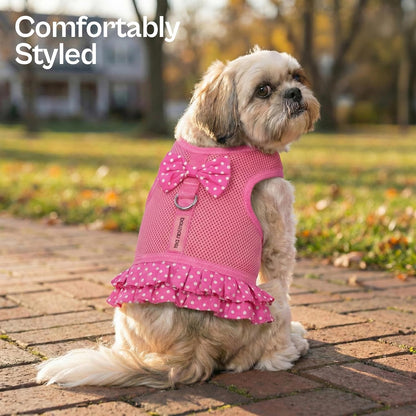 Step in Dog Harness - 100% Mesh Fabric Pink Girl Dog Harnesses - Soft Fully Padded, No Pull Dog Vest Harness Dress - Puppy Harness - Dog Harness Large Sized Dog - XL