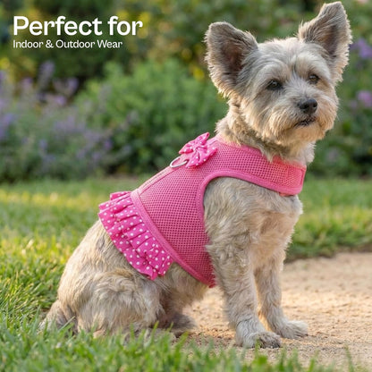 Step in Dog Harness - 100% Mesh Fabric Pink Girl Dog Harnesses - Soft Fully Padded, No Pull Dog Vest Harness Dress - Puppy Harness - Dog Harness Large Sized Dog - XL