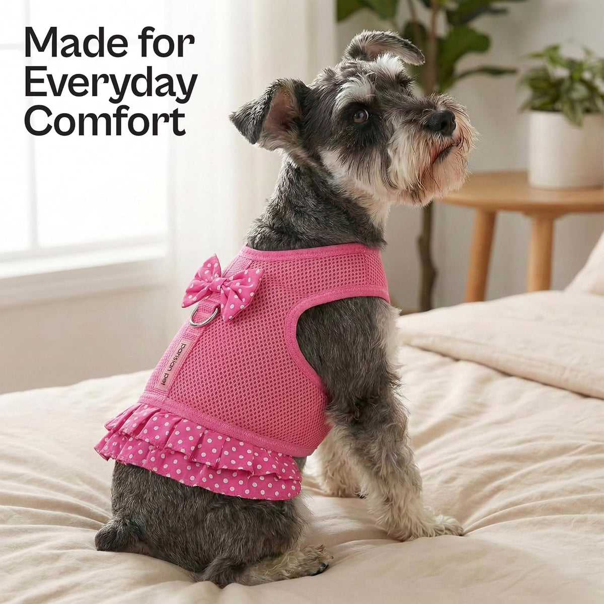 Step in Dog Harness - 100% Mesh Fabric Pink Girl Dog Harnesses - Soft Fully Padded, No Pull Dog Vest Harness Dress - Puppy Harness - Dog Harness Large Sized Dog - XL