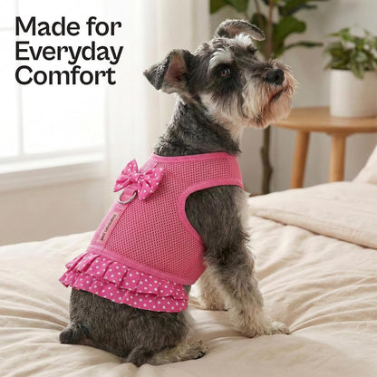 Step in Dog Harness - 100% Mesh Fabric Pink Girl Dog Harnesses - Soft Fully Padded, No Pull Dog Vest Harness Dress - Puppy Harness - Dog Harness Large Sized Dog - XL