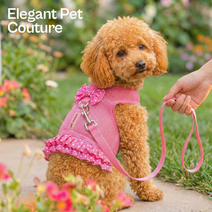 Step in Dog Harness - 100% Mesh Fabric Pink Girl Dog Harnesses - Soft Fully Padded, No Pull Dog Vest Harness Dress - Puppy Harness - Dog Harness Large Sized Dog - XL