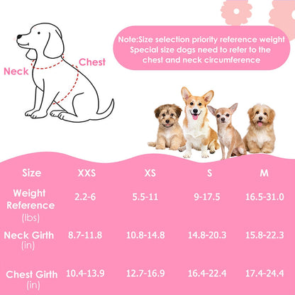 Lukovee No Pull Puppy Harness and Leash Set - Adjustable Lightweight Soft Suede Pet Harness Vest, with Snap Buckle & 51in Leash for Small Medium Dogs (Pink-XS)