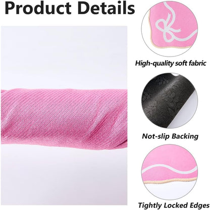 2Pcs Pink Bow Bathmat Rug Cute Bow Bathroom Mat 23.03x14.96x0.16 Inch Polyester Non-Slip Bath Mat Soft Absorbent Bows Carpet for Floor Shower Apartment