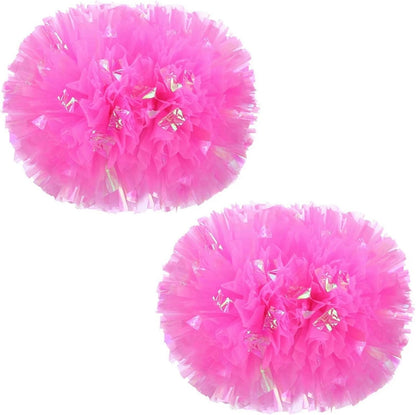 2pcs Cheerleading Pom Poms with Handle Cheer Balls Dance Cheerleading Accessories Cheering Squad Spirit Team Sports Dance Props