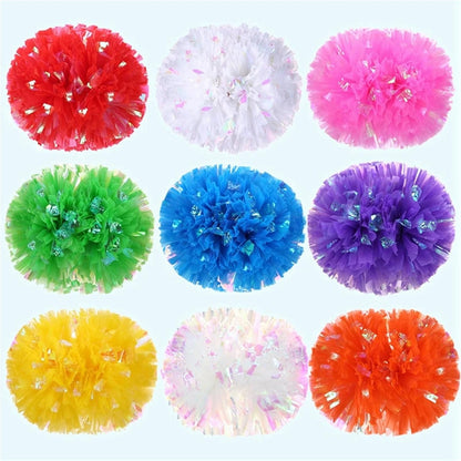 2pcs Cheerleading Pom Poms with Handle Cheer Balls Dance Cheerleading Accessories Cheering Squad Spirit Team Sports Dance Props