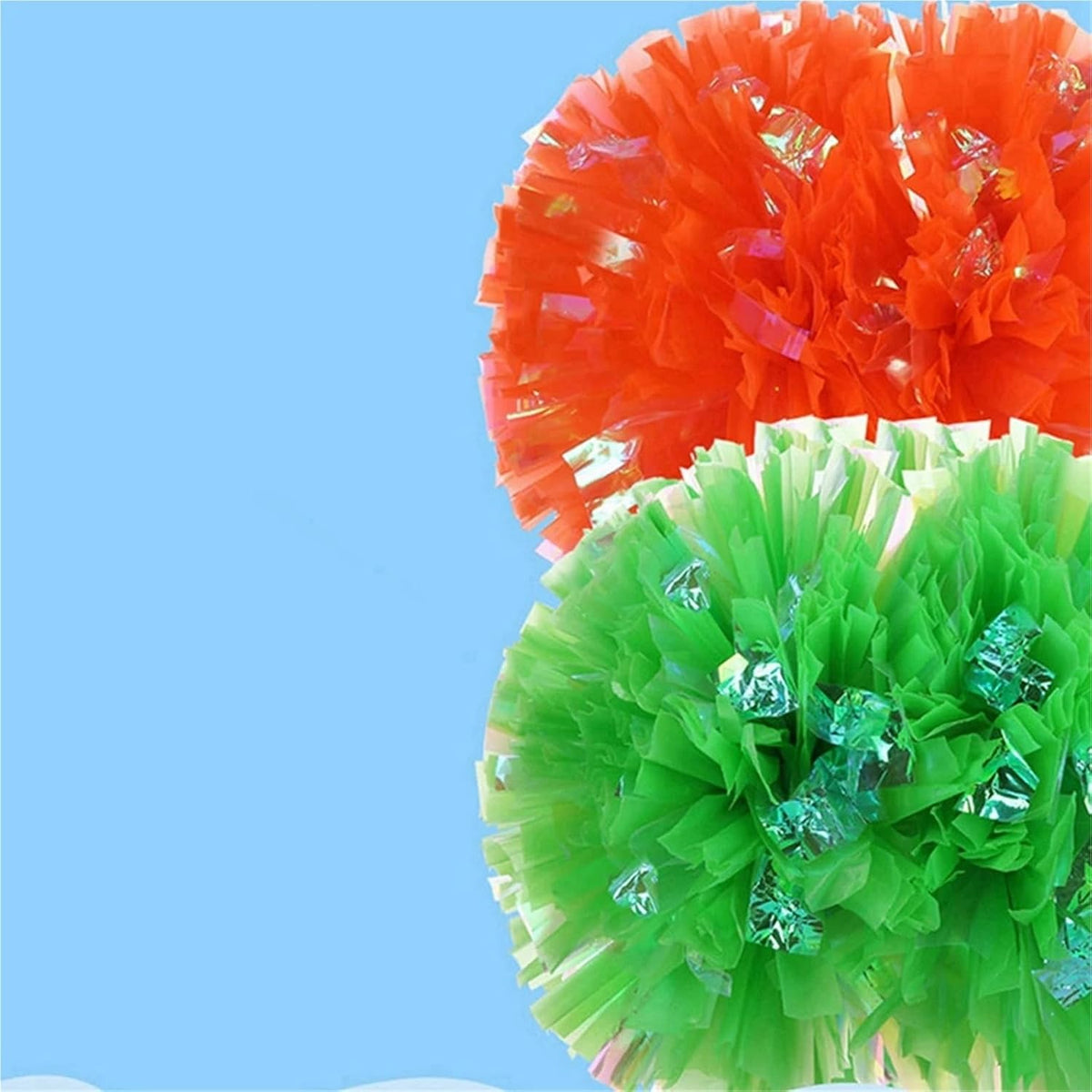 2pcs Cheerleading Pom Poms with Handle Cheer Balls Dance Cheerleading Accessories Cheering Squad Spirit Team Sports Dance Props