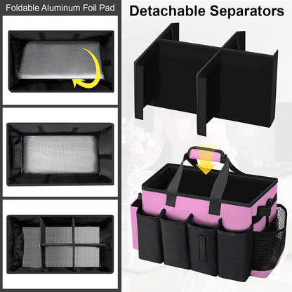 Wearable Large Cleaning Caddy Bag for Housekeepers (Pink)