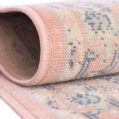 Whitney Collection Area Rug - Milano (5' 3" x 8' Oval, Powder Pink/ Blue)