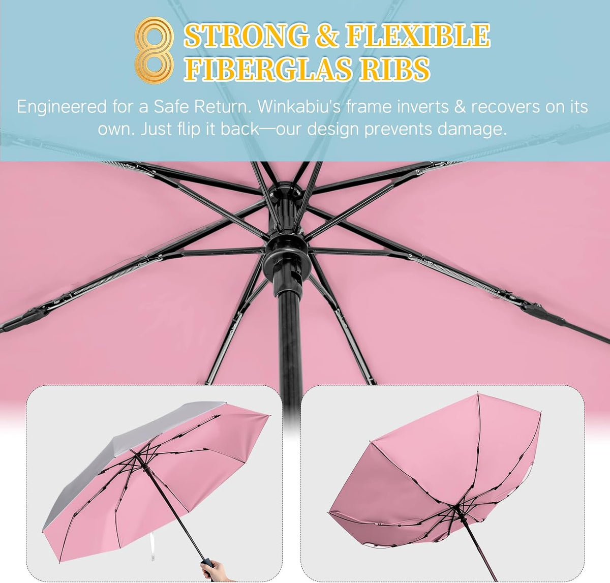 UPF 50+ UV Umbrellas for Sun Protection 41 Inch,Large Automatic Umbrellas for Rain Windproof, Compact Folding UV Blocking for Beach, Golf, Hiking & Daily Use