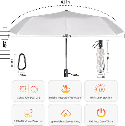 UPF 50+ UV Umbrellas for Sun Protection 41 Inch,Large Automatic Umbrellas for Rain Windproof, Compact Folding UV Blocking for Beach, Golf, Hiking & Daily Use