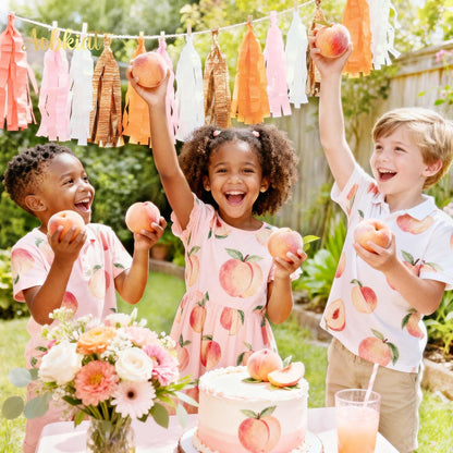 Streamers Party Decorations,5 Rolls Pastel Pink Gold Orange Color