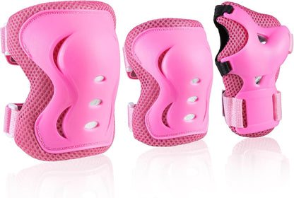 Knee Pad Elbow Pads and Wrist Guards Protective Gear Set for Skateboarding Cycling Roller Skating Inline Skating Scooter Riding BMX Biking Sports