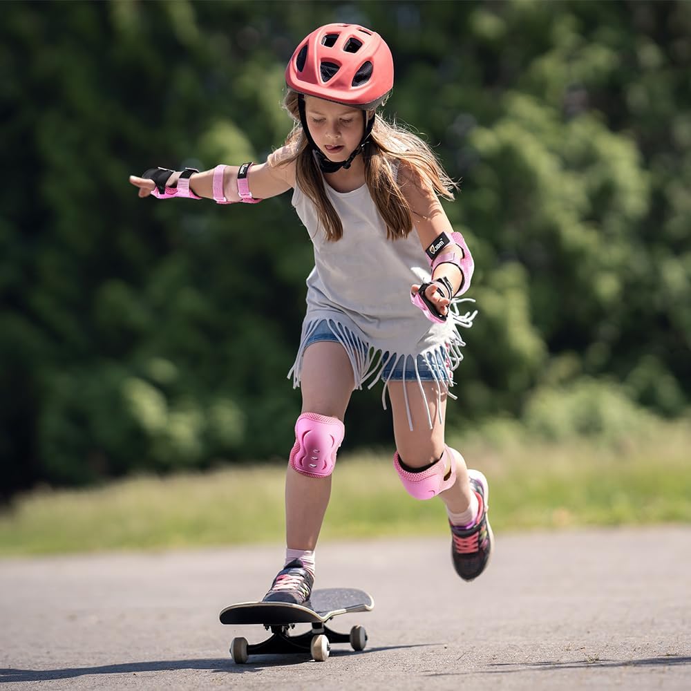 Knee Pad Elbow Pads and Wrist Guards Protective Gear Set for Skateboarding Cycling Roller Skating Inline Skating Scooter Riding BMX Biking Sports