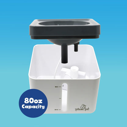Pioneer Pet Mini Vortex Pet Water Fountain, 80oz/2.3L Cat Water Dispenser, Automatic and Self Cleaning Bowl with LED Light, Perfect for Indoor Cats, Dogs, and Multiple Pets, USB Plug-in