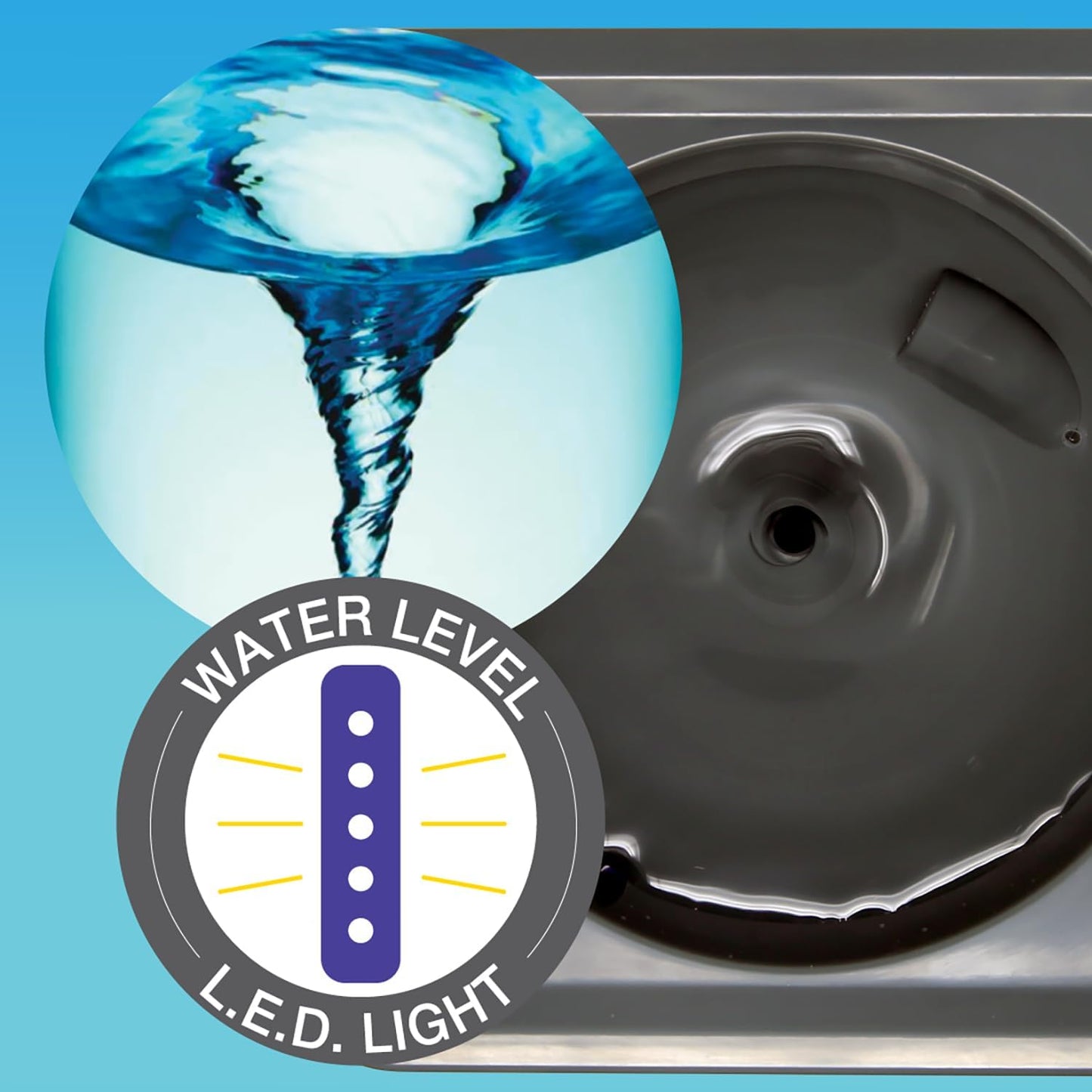 Pioneer Pet Mini Vortex Pet Water Fountain, 80oz/2.3L Cat Water Dispenser, Automatic and Self Cleaning Bowl with LED Light, Perfect for Indoor Cats, Dogs, and Multiple Pets, USB Plug-in
