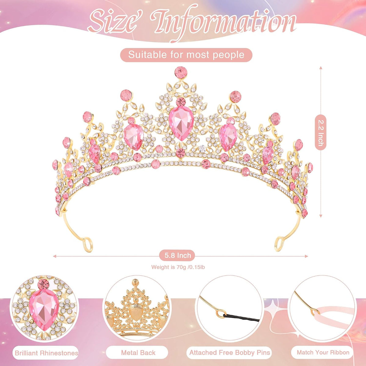 Crystal Tiaras Crowns for Women Wedding Birthday Halloween Crowns