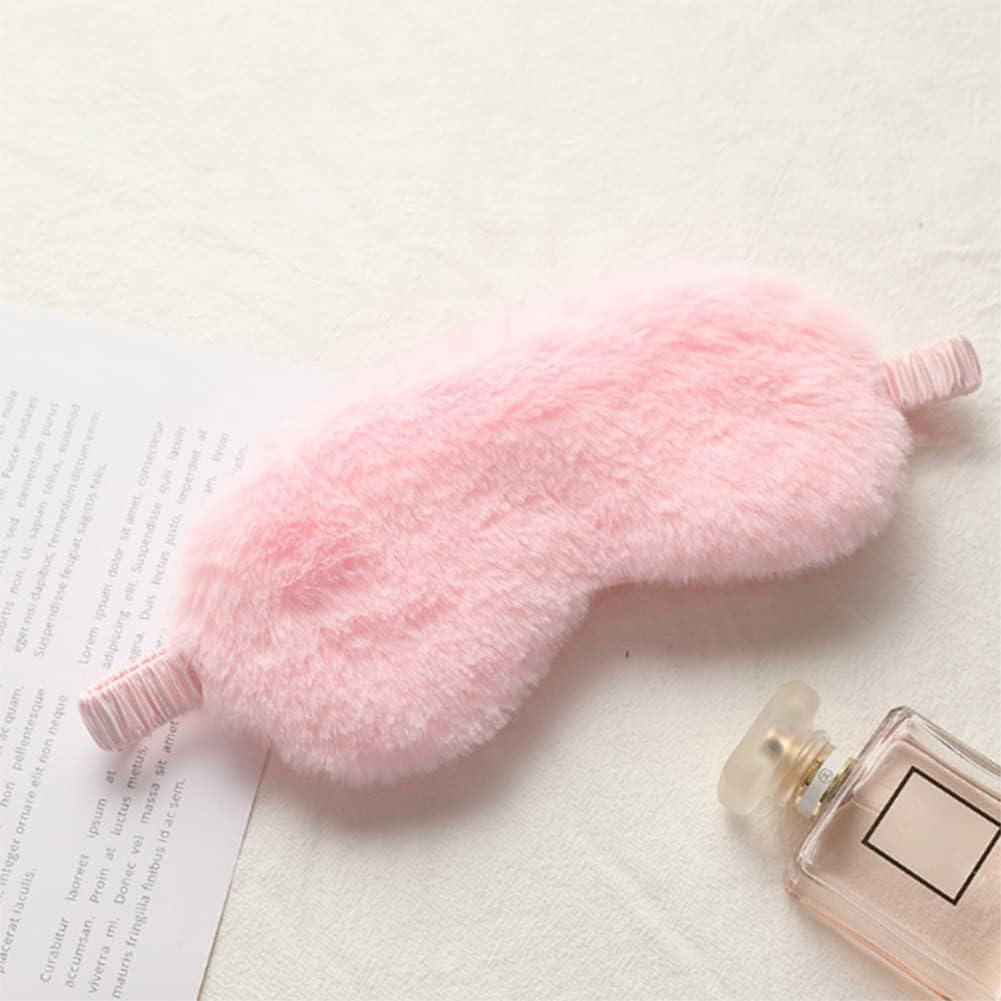 1 Pack Plush Sleep Eye Mask, Soft and Comfortable, Breathable Light Blocking Sleep Protector, Suitable for Adults, Children, Birthday Party Gifts (Pink)