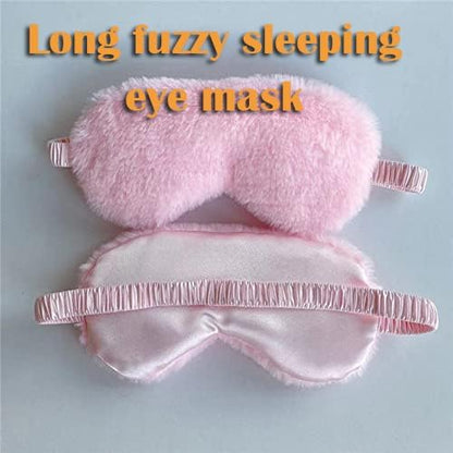 1 Pack Plush Sleep Eye Mask, Soft and Comfortable, Breathable Light Blocking Sleep Protector, Suitable for Adults, Children, Birthday Party Gifts (Pink)