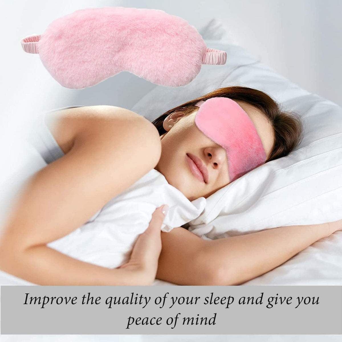 1 Pack Plush Sleep Eye Mask, Soft and Comfortable, Breathable Light Blocking Sleep Protector, Suitable for Adults, Children, Birthday Party Gifts (Pink)