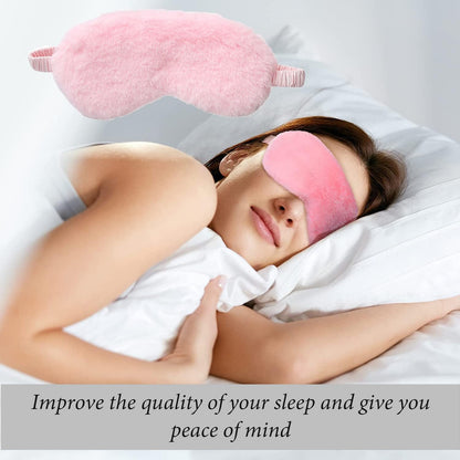 1 Pack Plush Sleep Eye Mask, Soft and Comfortable, Breathable Light Blocking Sleep Protector, Suitable for Adults, Children, Birthday Party Gifts (Pink)