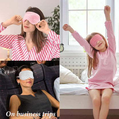 1 Pack Plush Sleep Eye Mask, Soft and Comfortable, Breathable Light Blocking Sleep Protector, Suitable for Adults, Children, Birthday Party Gifts (Pink)