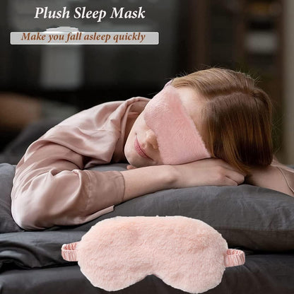 1 Pack Plush Sleep Eye Mask, Soft and Comfortable, Breathable Light Blocking Sleep Protector, Suitable for Adults, Children, Birthday Party Gifts (Pink)