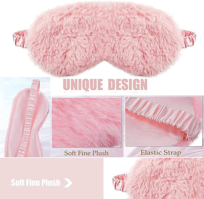 1 Pack Plush Sleep Eye Mask, Soft and Comfortable, Breathable Light Blocking Sleep Protector, Suitable for Adults, Children, Birthday Party Gifts (Pink)